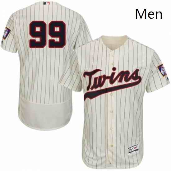 Mens Majestic Minnesota Twins 99 Logan Morrison Authentic Cream Alternate Flex Base Authentic Collection MLB Jersey